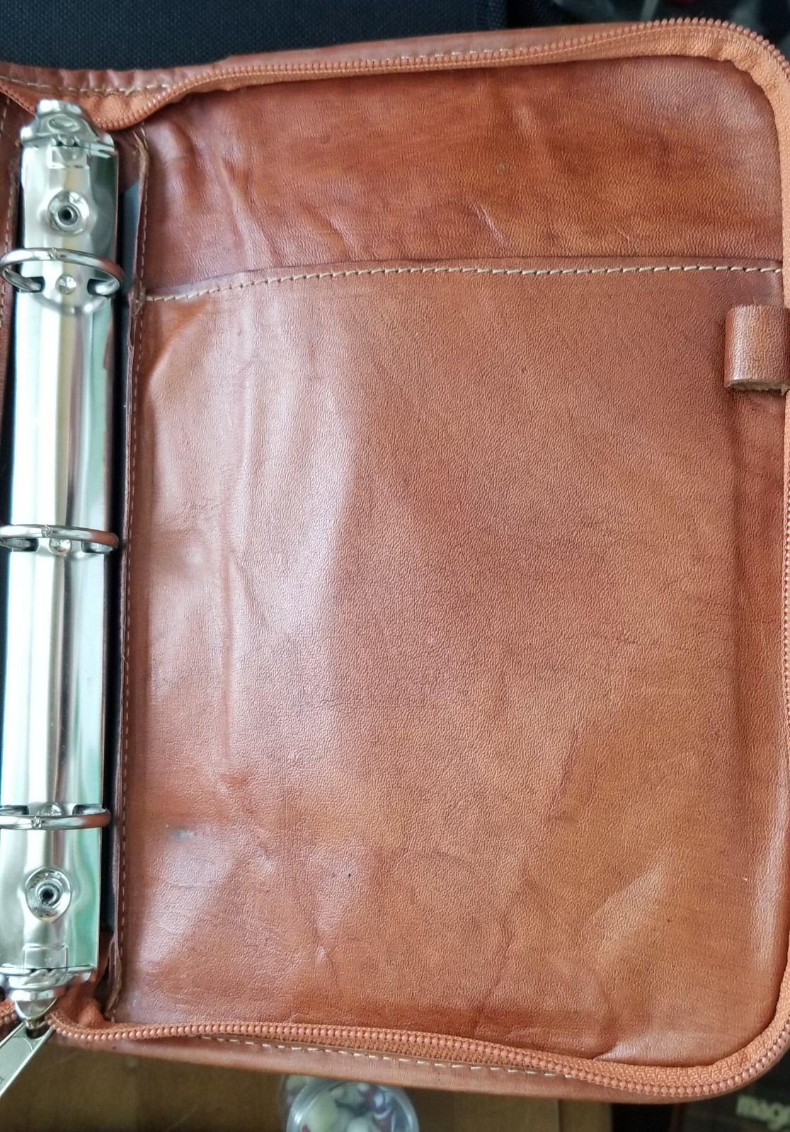 Vintage Handmade/Hand-tooled Zip-around Leather Journal Cover. Made In Paraguay
