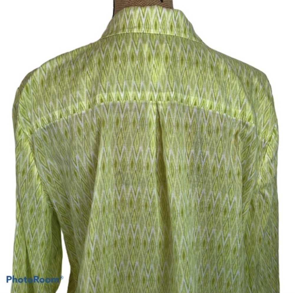 Chico’s Patricia Top – Ikat Print Button Down Shirt XL / 16