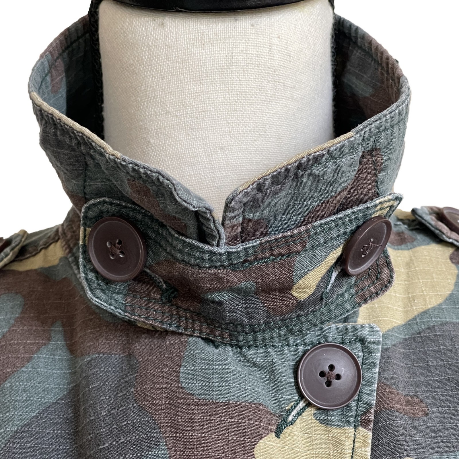 MADEWELL Camo Military Cargo Utility Jacket Green Khaki Size XS Cotton