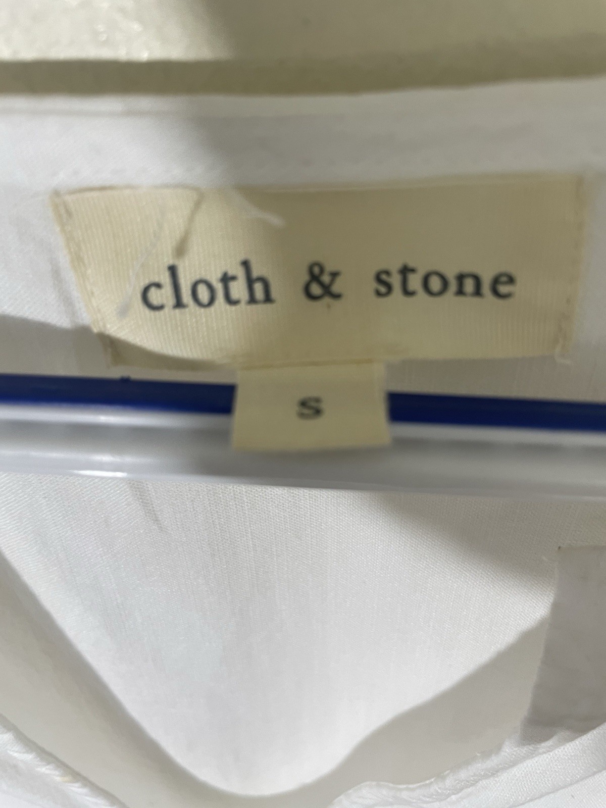 Anthropologie Cloth And Stone White Cotton Aria Henley S Bell Sleeve Split Back