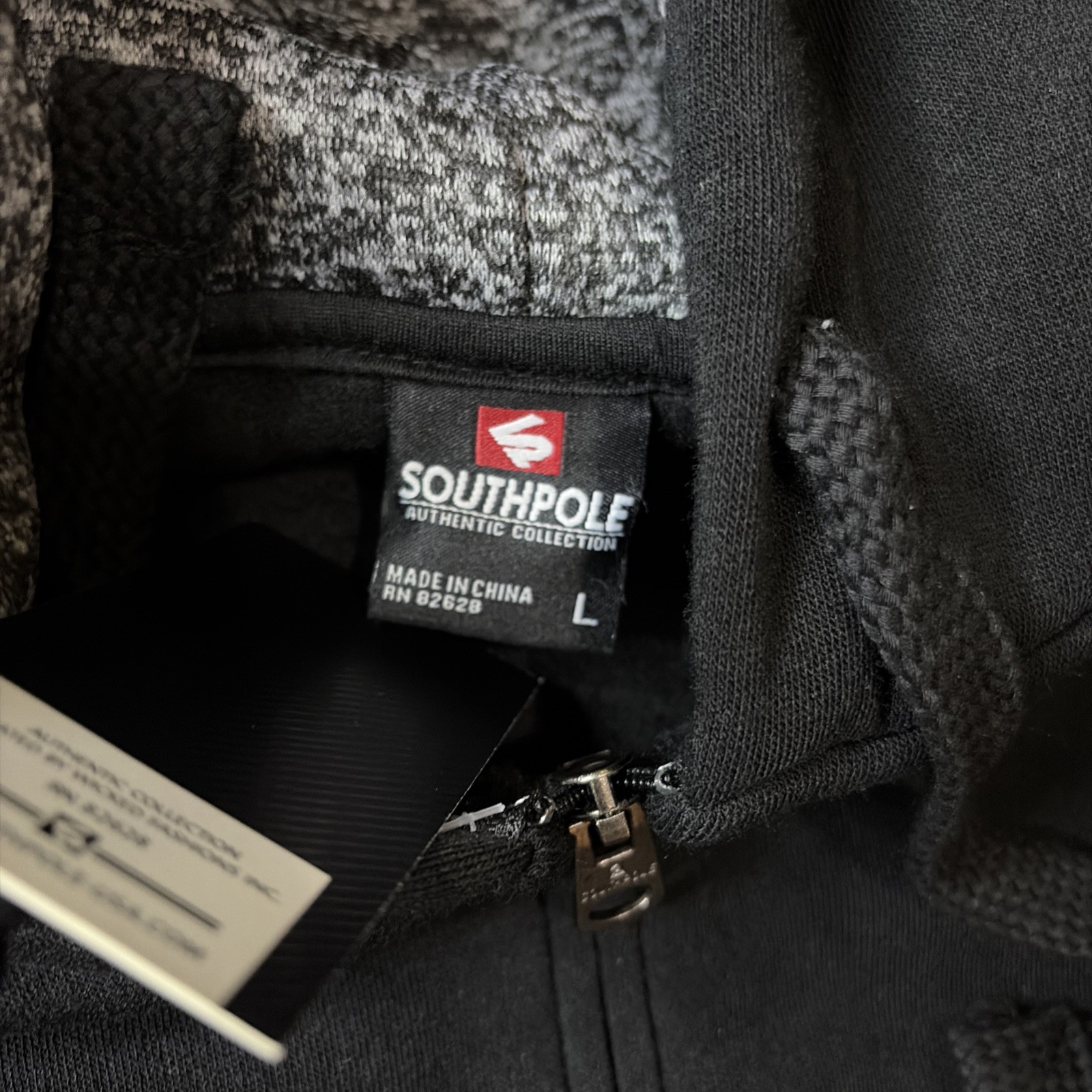 Vintage Y2K Southpole Hoodie Full Zip Black Big Logo Spell Out Grunge Skate L