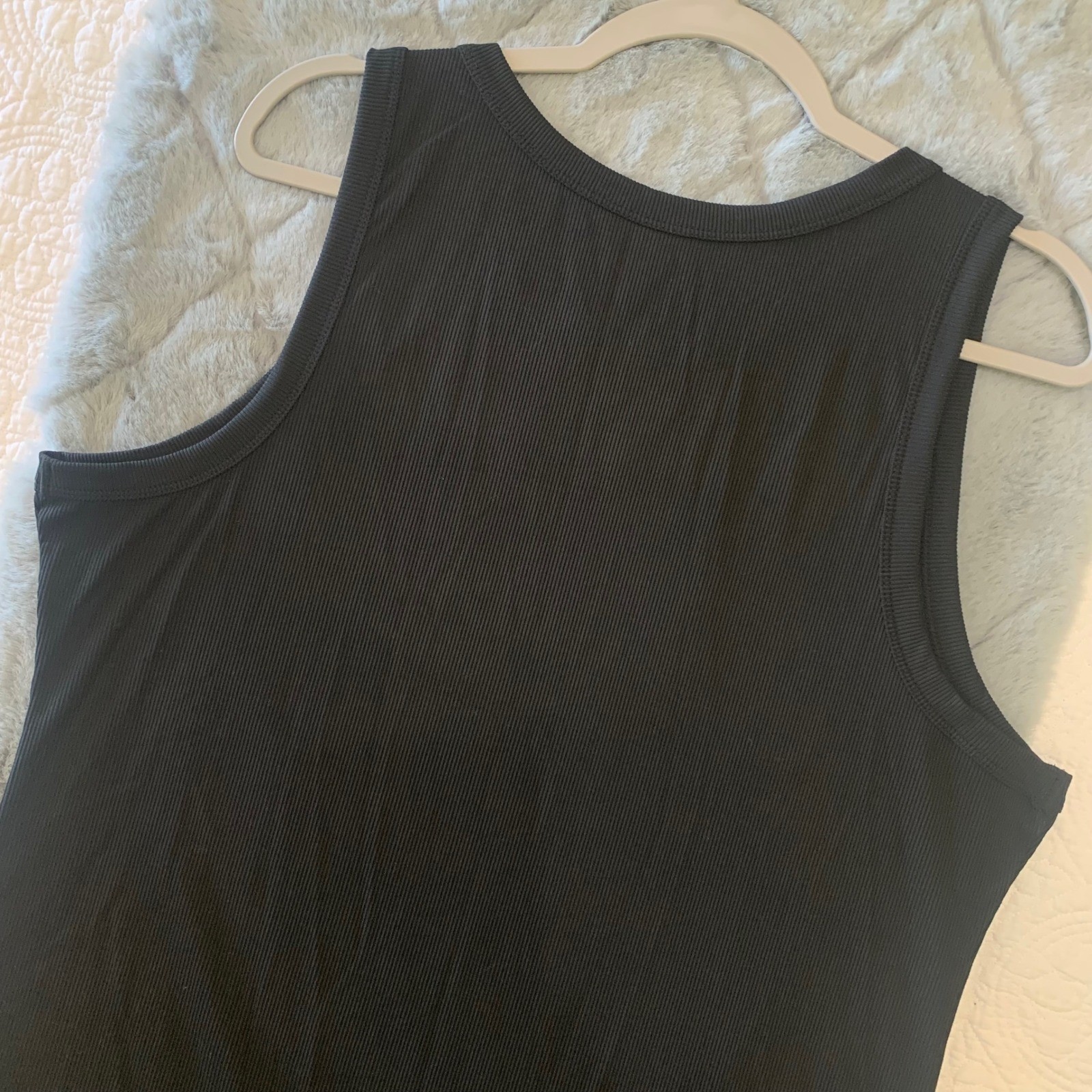 32 Degrees Cool Womens Ribbed Tank Top Black XXL Sleeveless Crew NeckStretchy