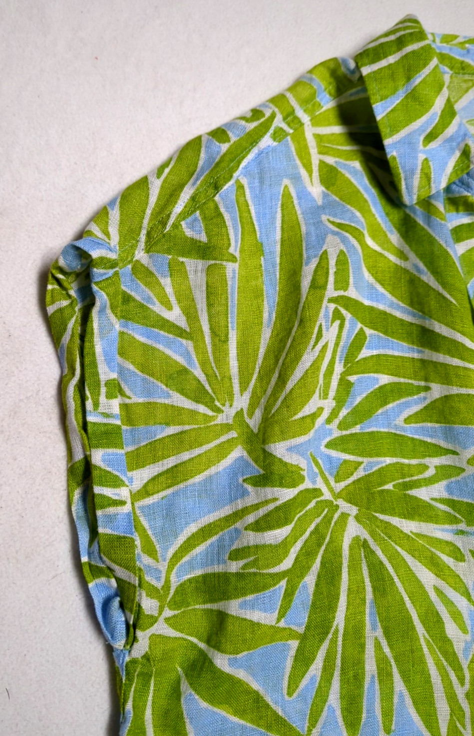 Sigrid Olsen Linen Shirt Size L Boxy Sleeveless Button Down Pocket