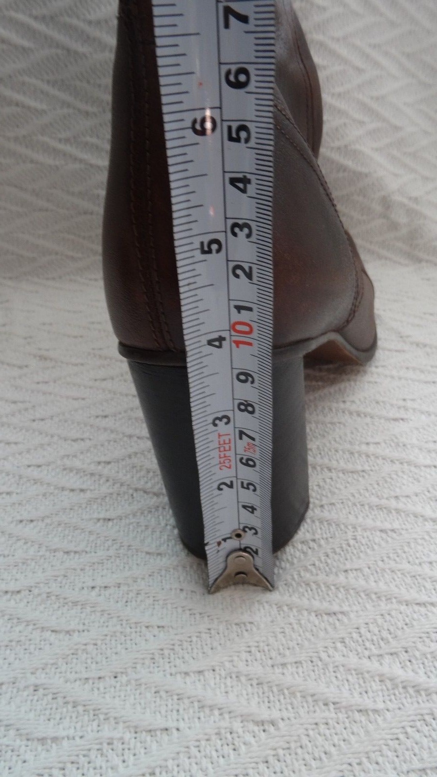 NINE WEST Women’s Rand Size 10 1/2 Medium 10.5 M Mid Calf Boots Brown Leather