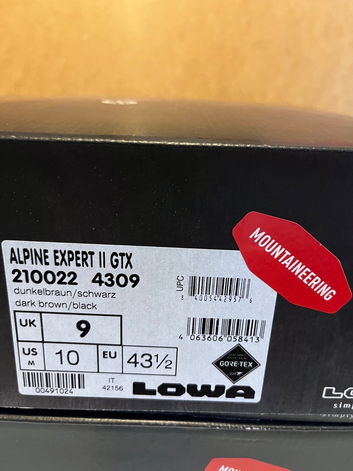 LOWA Alpine Expert II GTX GoreTex Boot Hiking Trekking Mountaineering Made ITALY