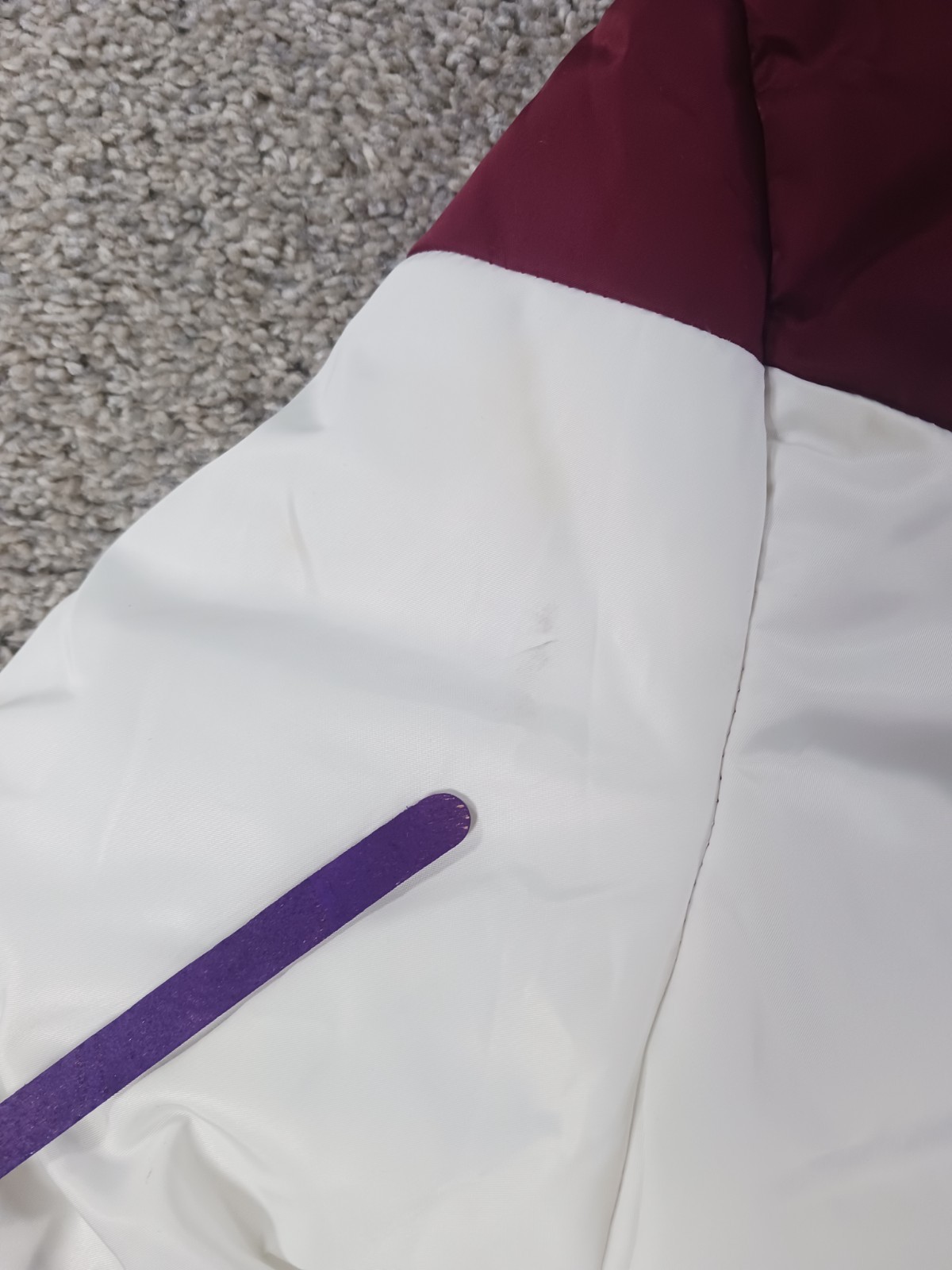 Ambiance Outerwear Small Womens Jacket Full Zip Maroon White Lined Filled