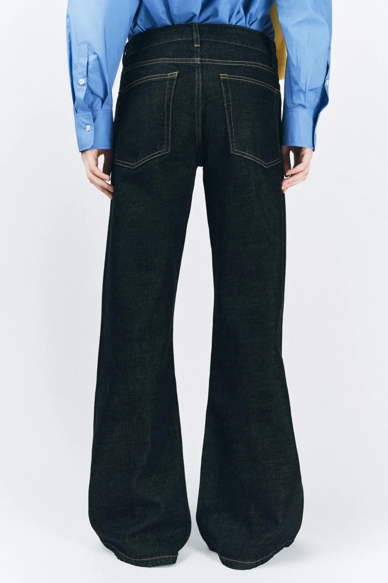 Zara Womens Jeans EU 36 US 4 Blue Low Rise Wide Leg Relaxed Fit 9632/041 NWT