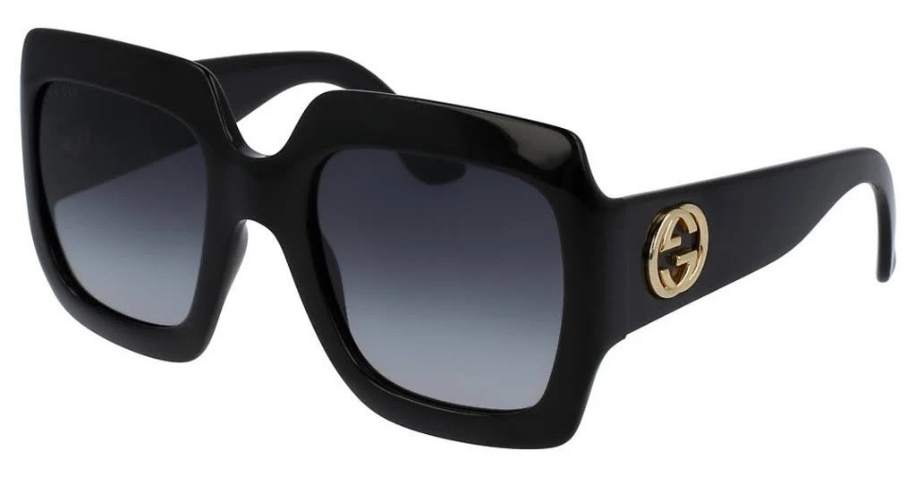 GUCCI GG0053S 001 Rectangular Square Black Grey 54 mm Women’s Sunglasses C