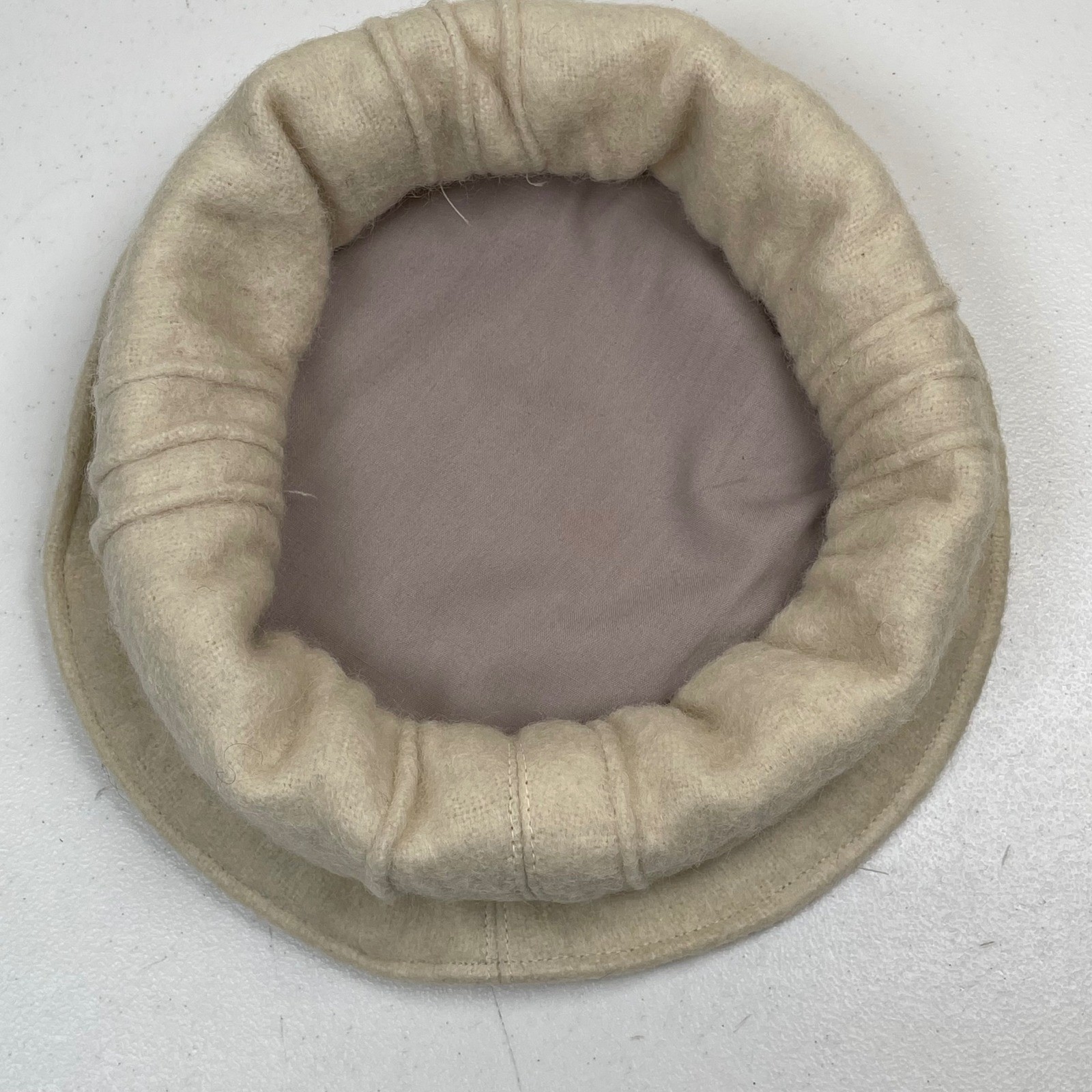 Pakol Afghan Chitrali Wool Beret Hat Women Ivory Traditional Handmade Felt