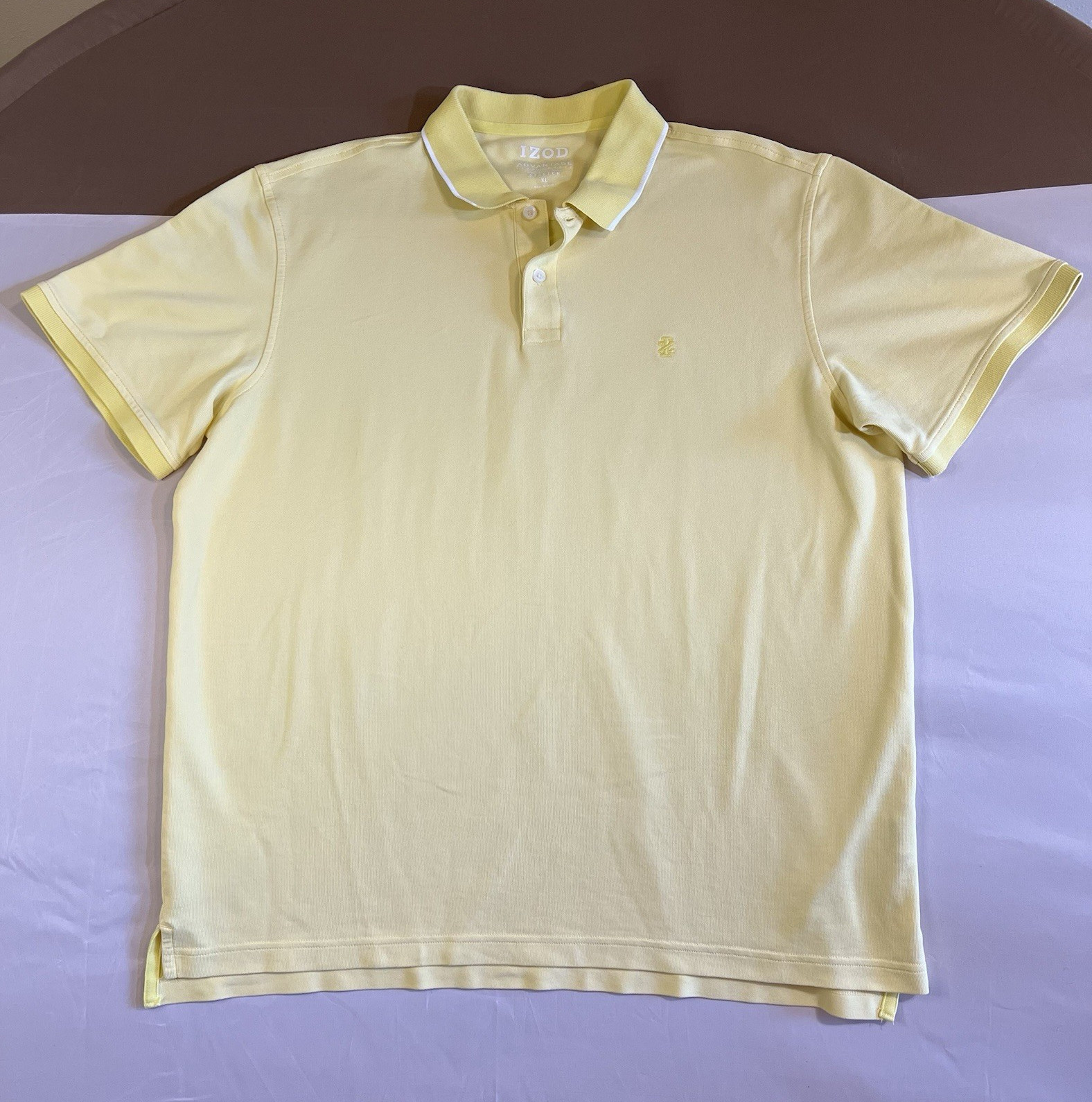 IZOD Advantage Performance Men’s Yellow XL Short Sleeve Stretch Polo Shirt