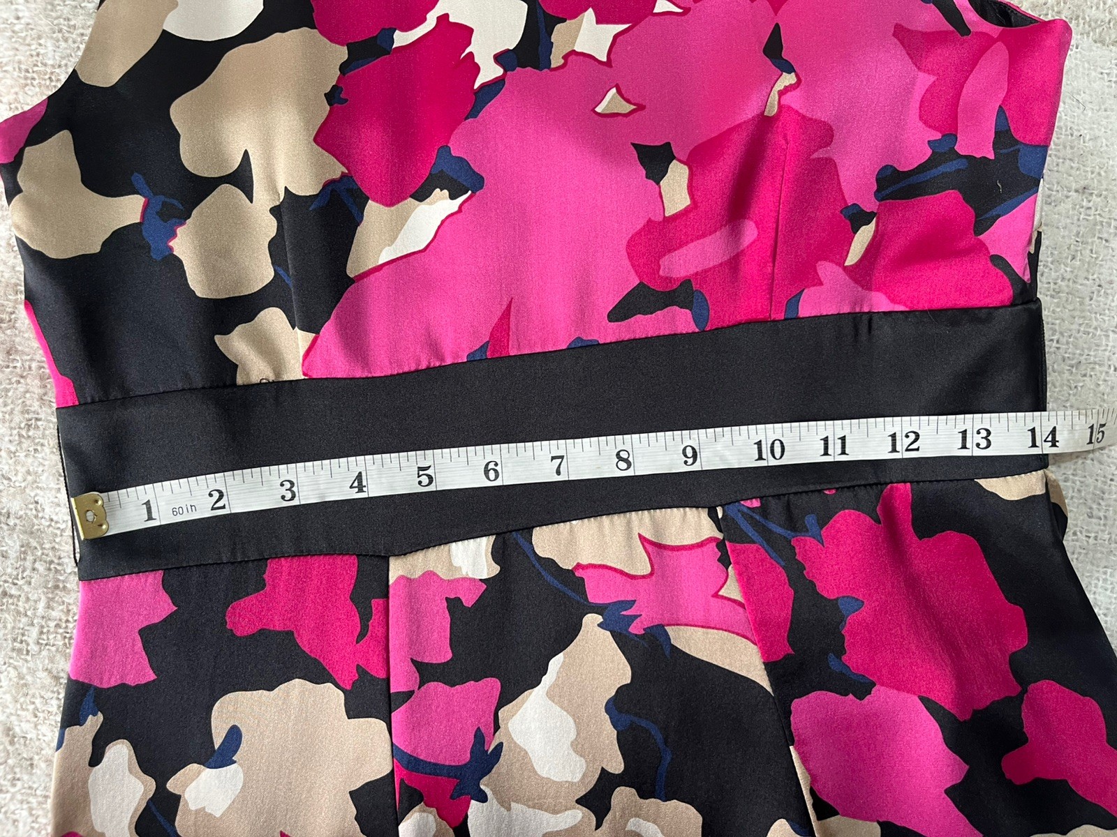MONSOON 100% Silk Pink Black Blue Beige Fit & Flare Dress Size 10