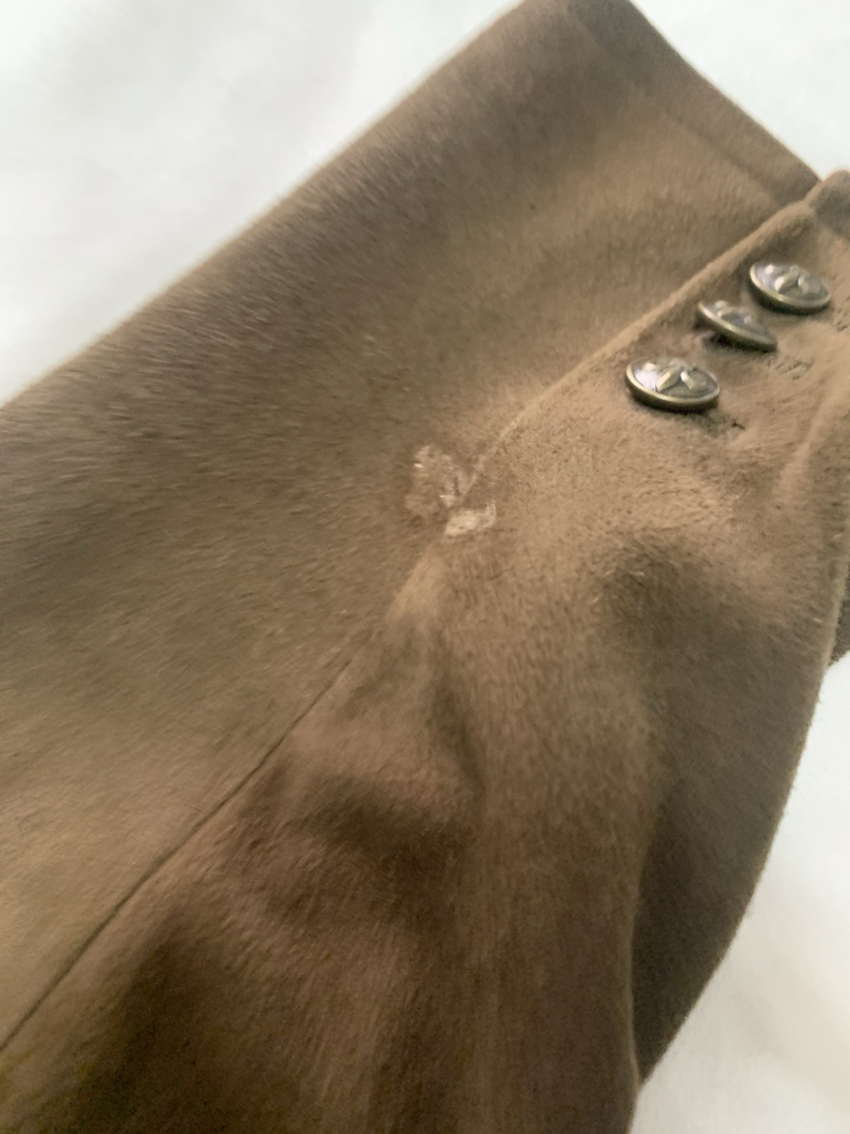 John Varvatos Brown Leather Military Jacket Stand-Up Collar Button Closure 50