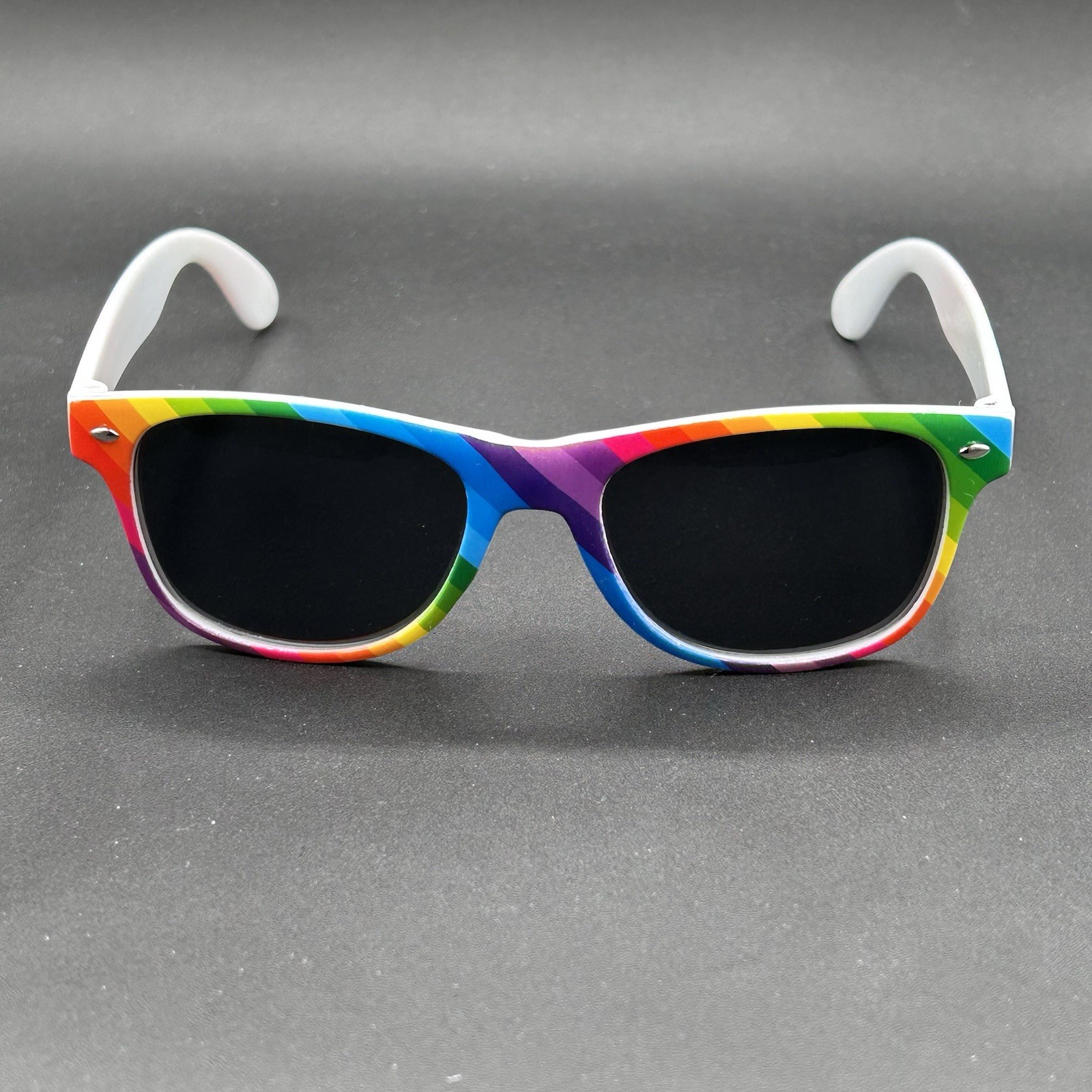 Washington DC World Pride Sunglasses White & ROYGBIV May 23 – June 8 2025 EUC
