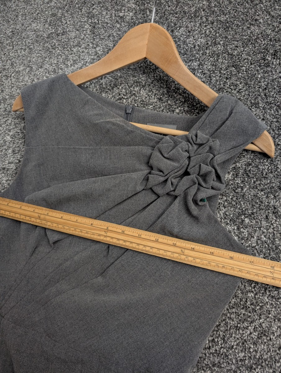 Et Vous Matalan Womens Grey Shift Dress Wiggle Bodycon Rosette Corsage Smart 10