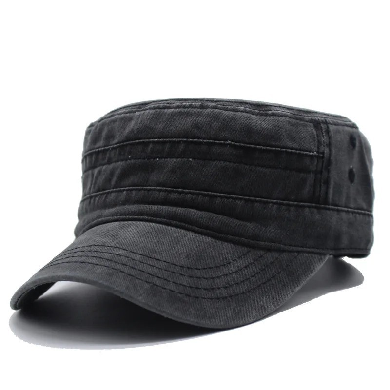 Unisex Flat Top Military Cap Adjustable Outdoor Travel Golf Sun Hat Patrol Cap