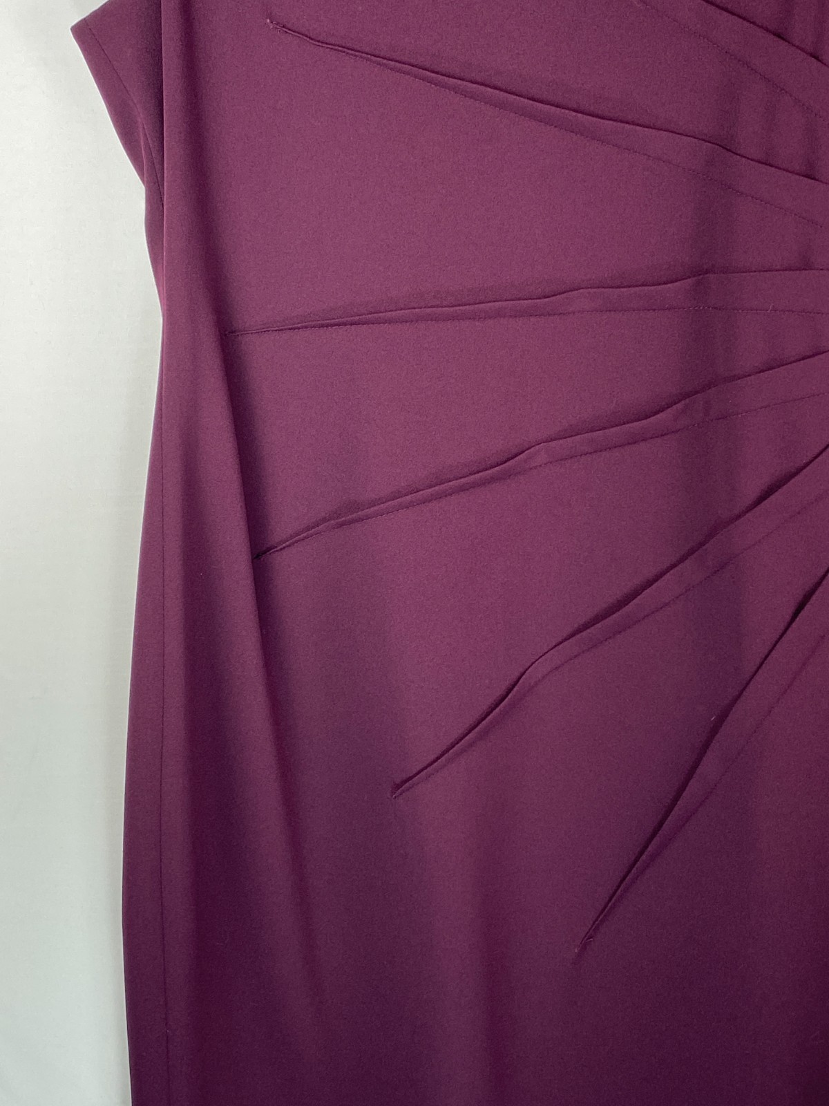 NWT Calvin Klien Ruched Front Sz 12 Sleeveless Sheath Dress Dark Purple Career