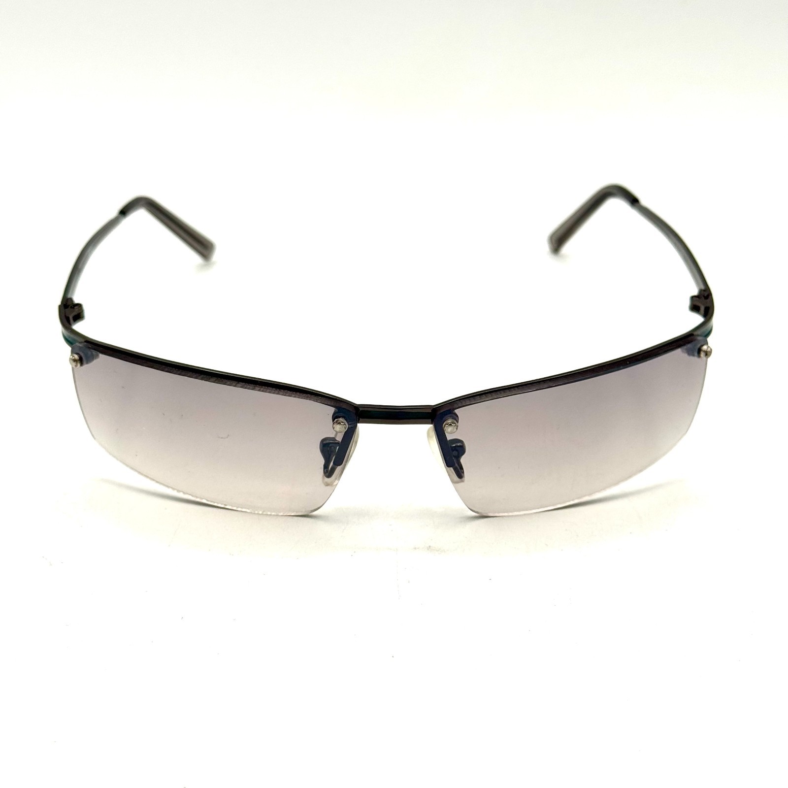 Fashion Rimless Oval Sunglasses Grey Metal Designer Frame Gradient Lens 90’s Y2k