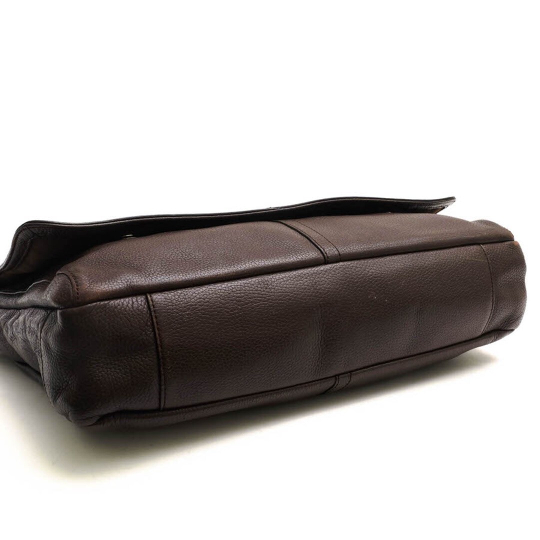 COACH shoulder bag for men leather dark brown F70423 CAMDEN pebbled leather mes