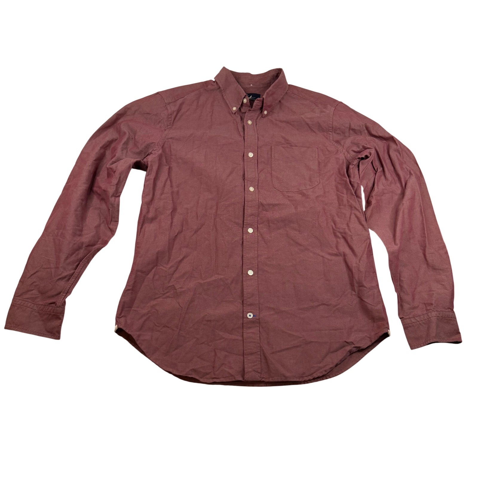 Gap Mens Modern Oxford Shirt Burgundy Maroon Cotton Button Down Large L