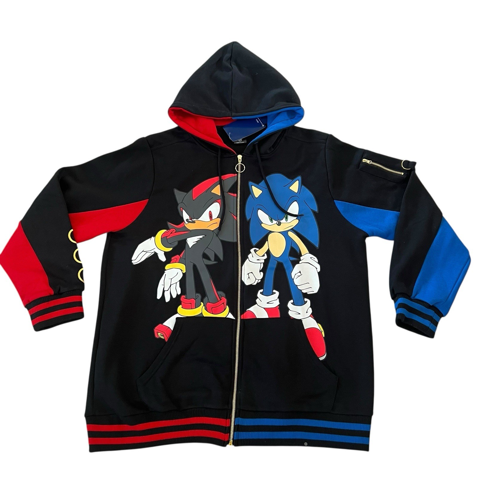 Official Sonic The Hedgehog 3 Shadow Zip Up Split Sega Game Hoodie Men’s Size L