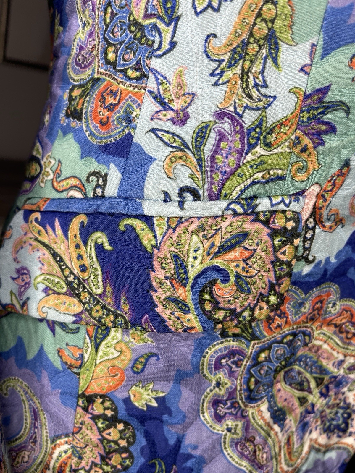 ETRO Milano Paisley Blazer IT 40 Made in Italy Blue Cotton Luxury Jacket