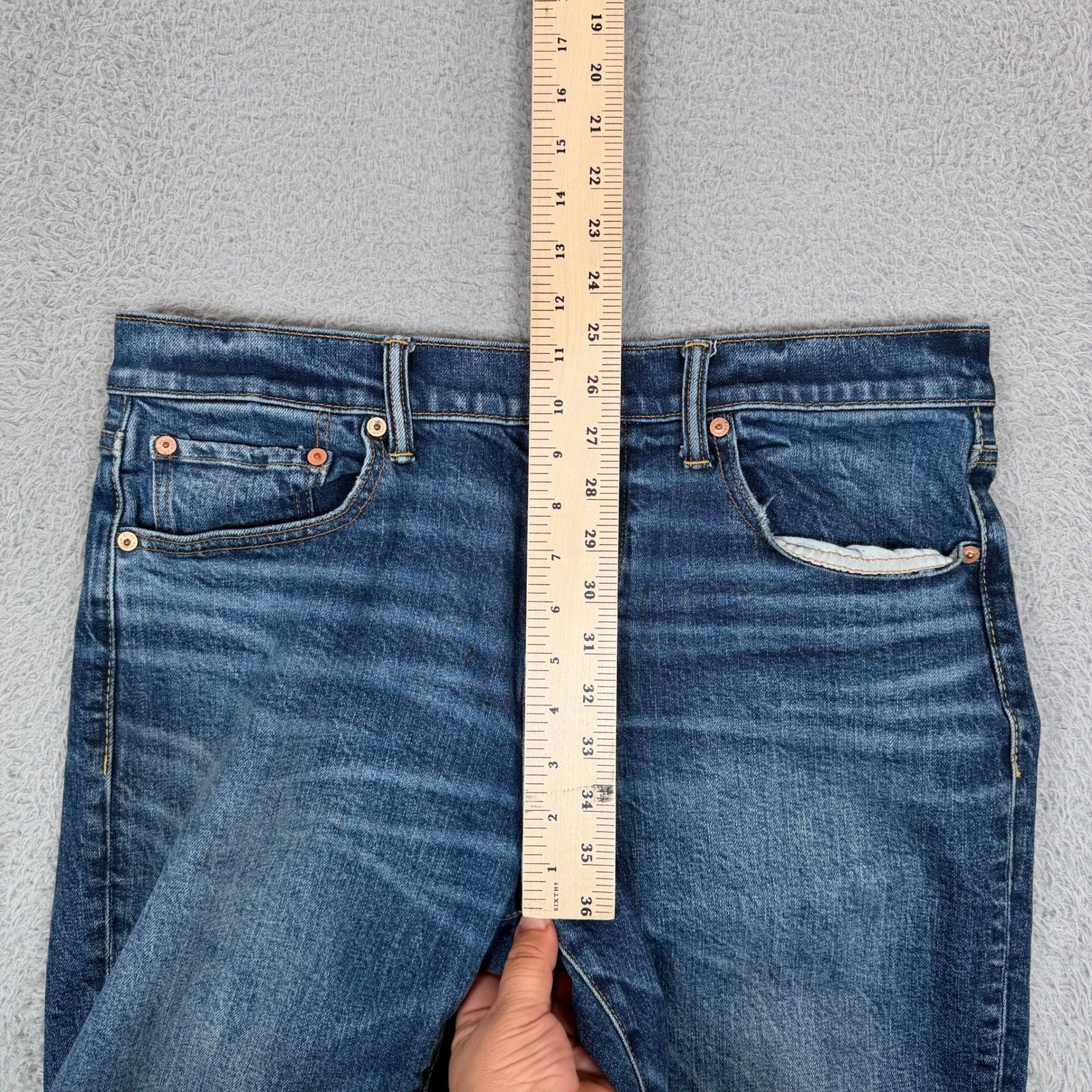 American Eagle Flex Straight Leg Jeans Mens 32×30 Blue Medium Wash Stretch Denim
