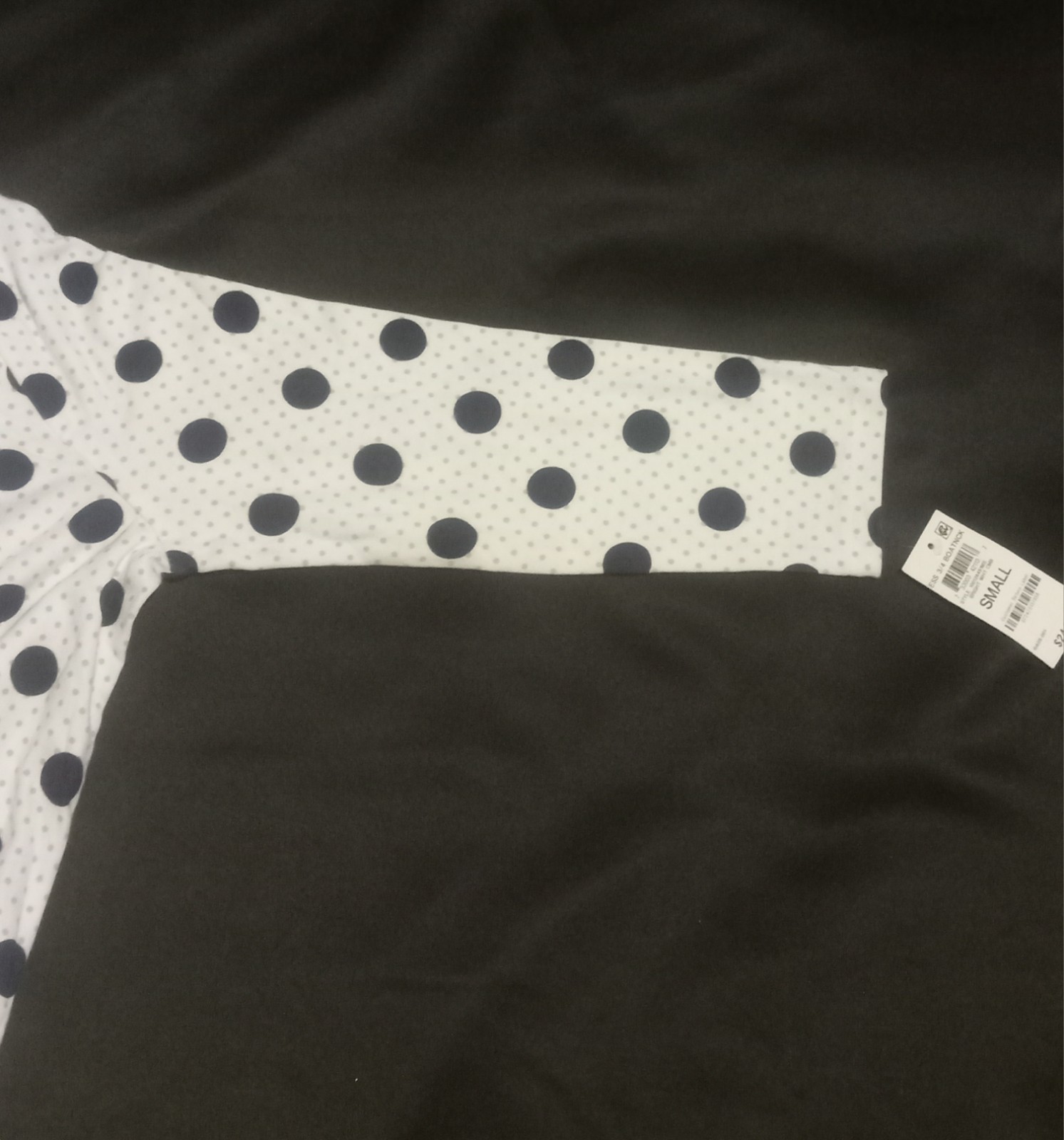 Charter Club Women’s Small White Polka Dot Boat Neck Top NWT (Read Description)