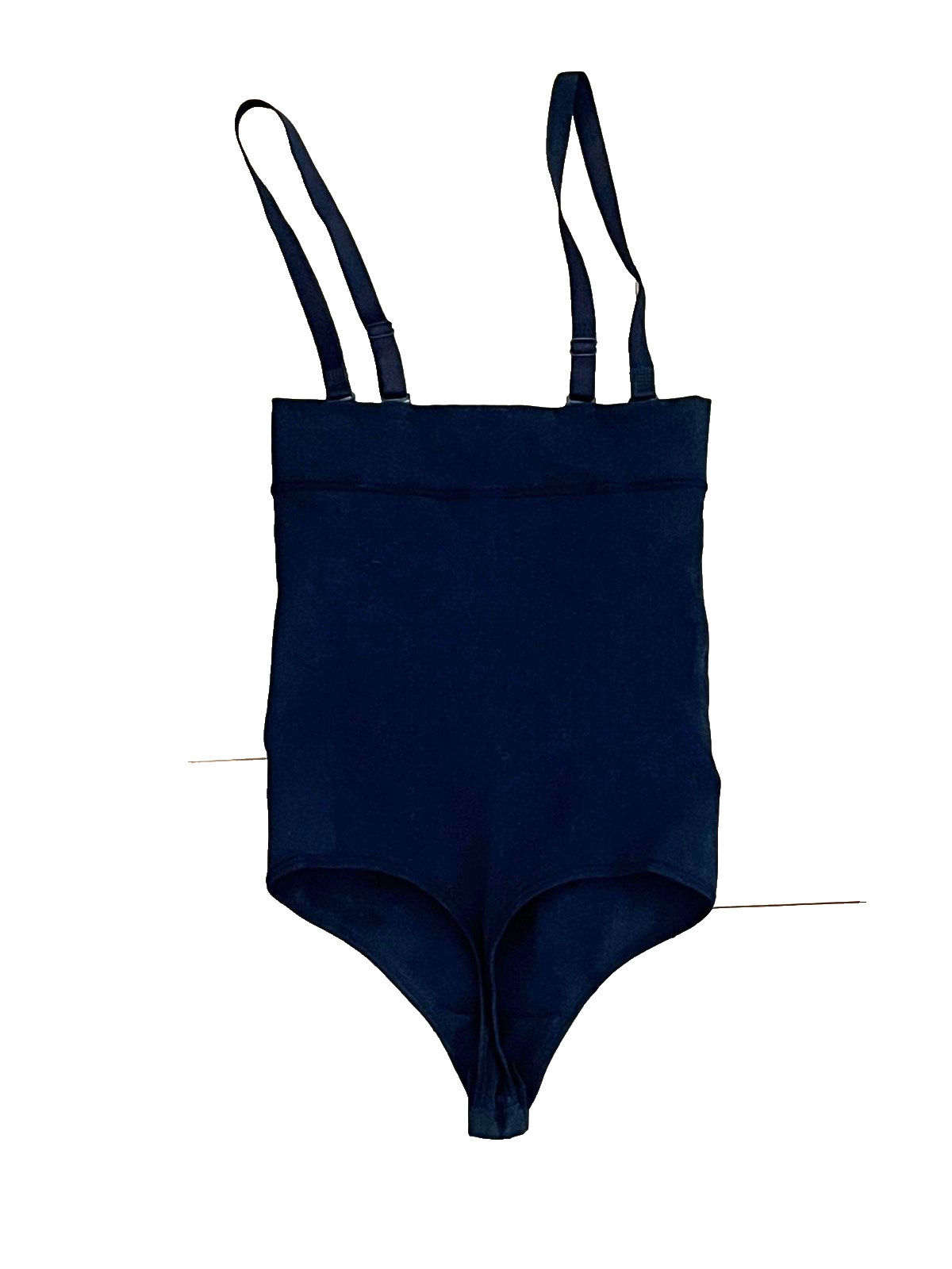LEONISA BLACK SKINFUSE INVISIBLE SHAPER THONG OPEN BUST BODYSUIT WOMEN’S LARGE