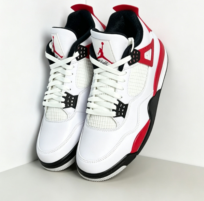 Men’s Jordan 4 “Red Cement” Mid Top Retro Basketball Shoes US Size 7-12