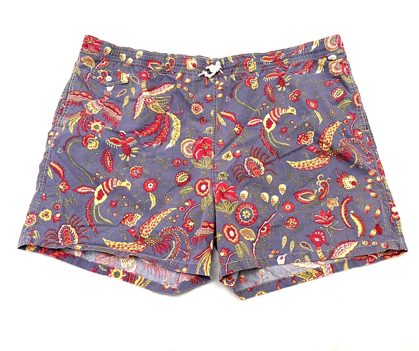 Polo Ralph Lauren Swim Trunks 3XB AOP Paisley Floral Birds Lined Big & Tall
