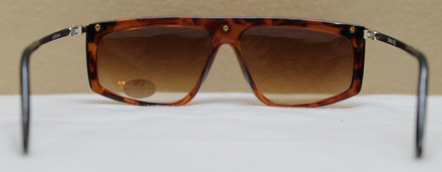 Retro Tortoise Shell Sunglasses rectangular gradient lens Black or Brown