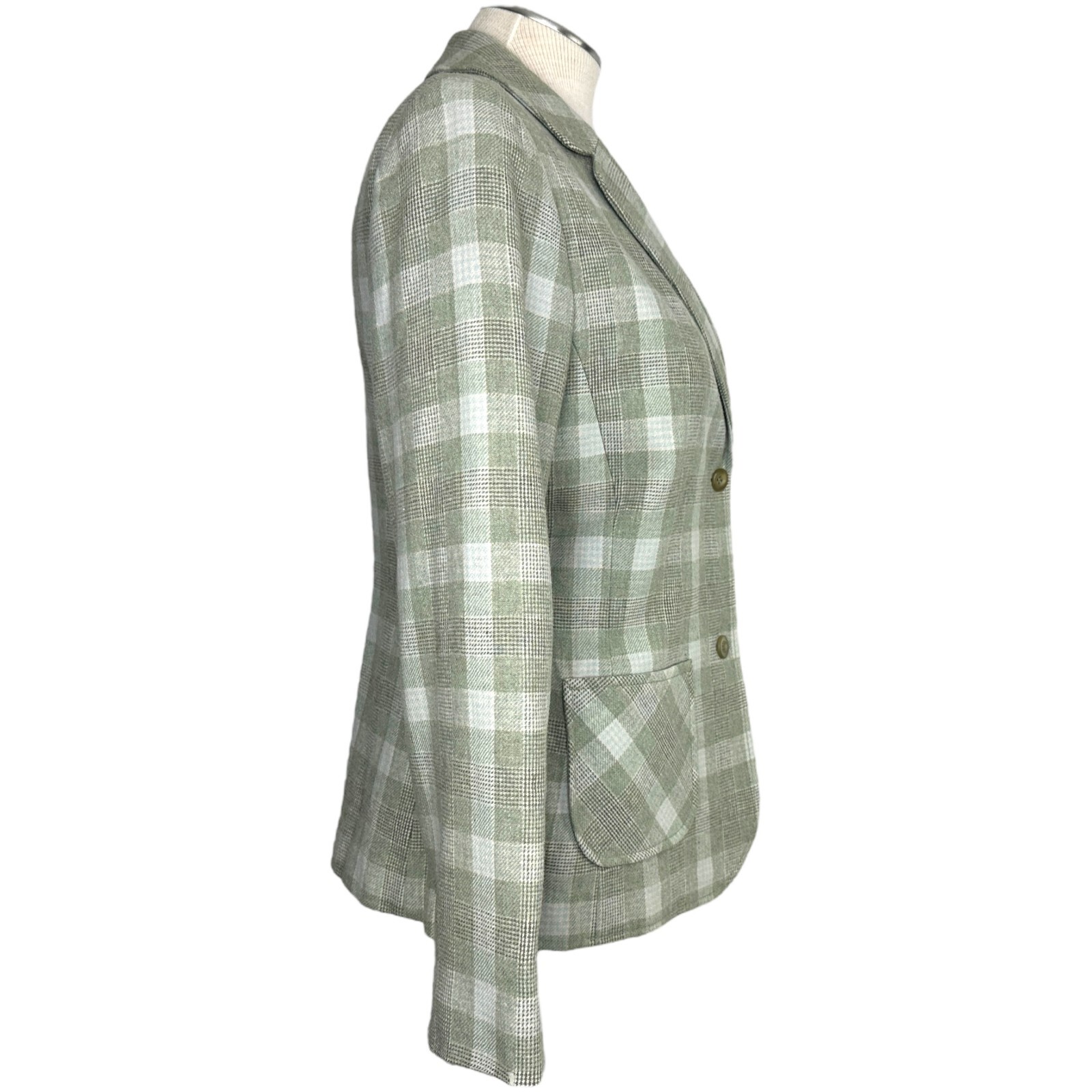 Vintage Young Pendleton Juniors Green Virgin Wool Blazer Jacket 13-14