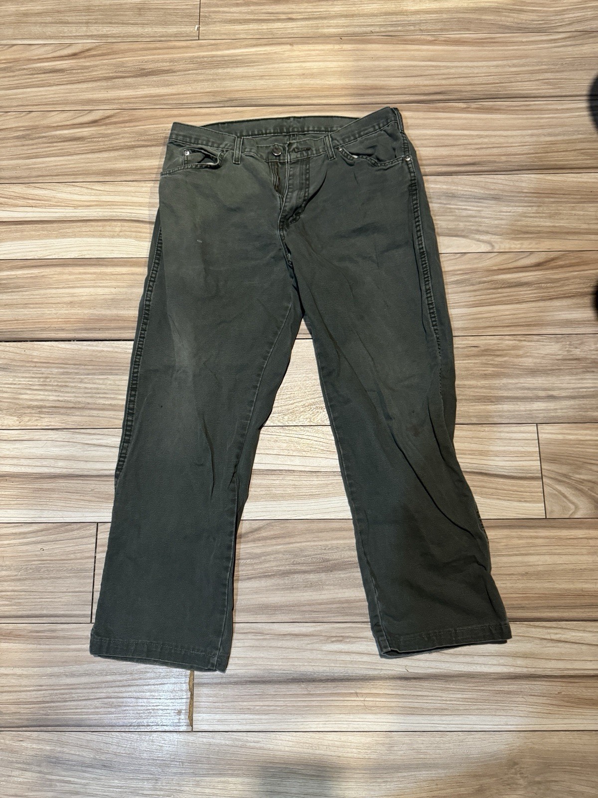 Dickies Relaxed Fit Green Cotton Straight Leg Casual Pants Men’s 34×30