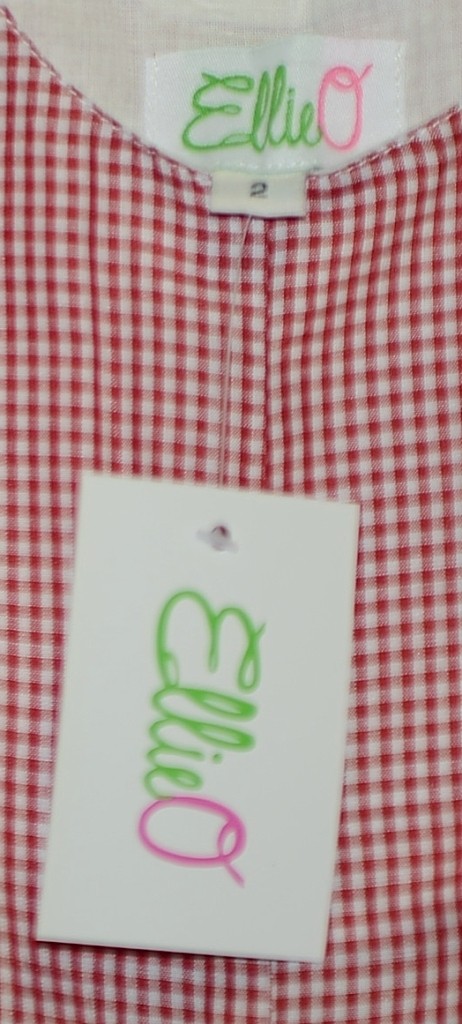 Ellie O Gingham Full Lined Longall Size 2 Color Red Cotton Polyester Blend