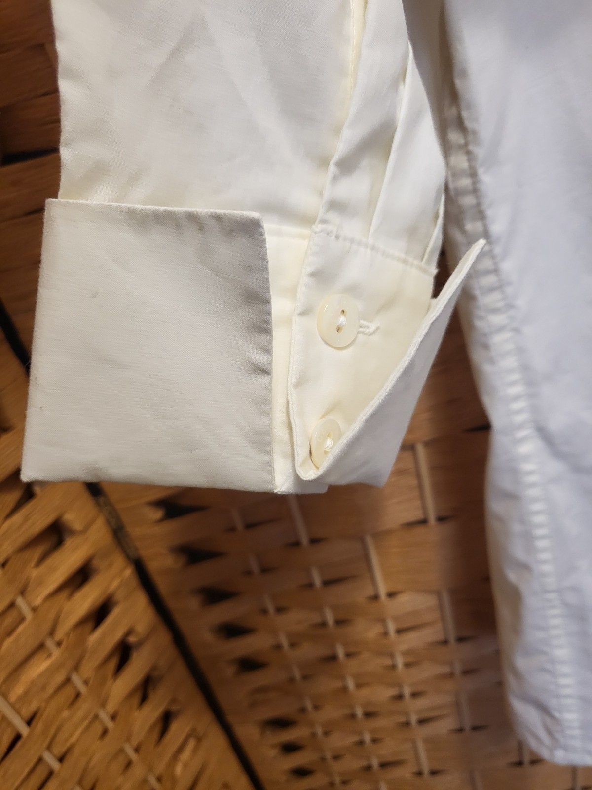 Cerruti Men’s 100% Baumwolle White Long Sleeve Button Up Shirt Ivory Size 44 NWT