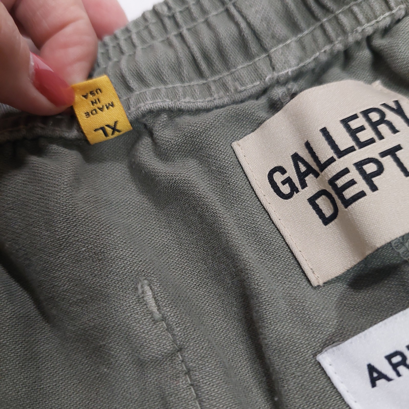 Gallery Dept. Zuma Drawstring Shorts, Olive Green, Size XL