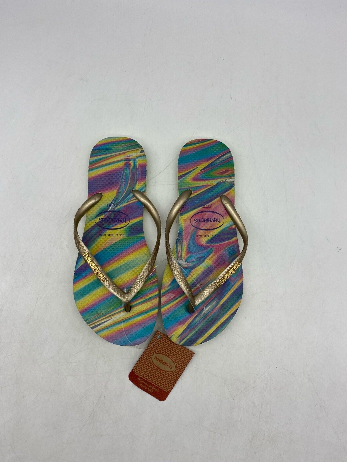 Havaianas Slim Iridescent Flip Flops Women’s Size 6 / 35/36 BR