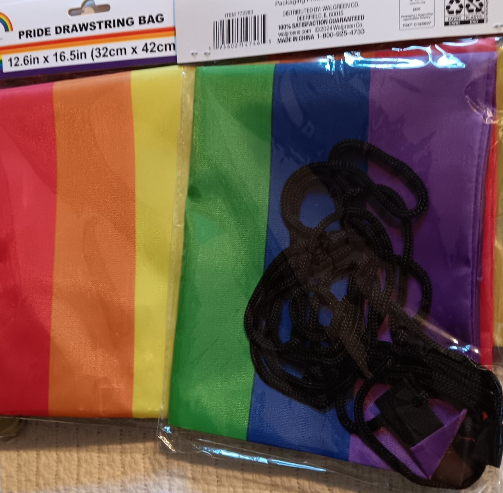 Pride Drawstring Bag Lot of 8 Rainbow Backpack 12.6 in x 16.5 in Season of Love