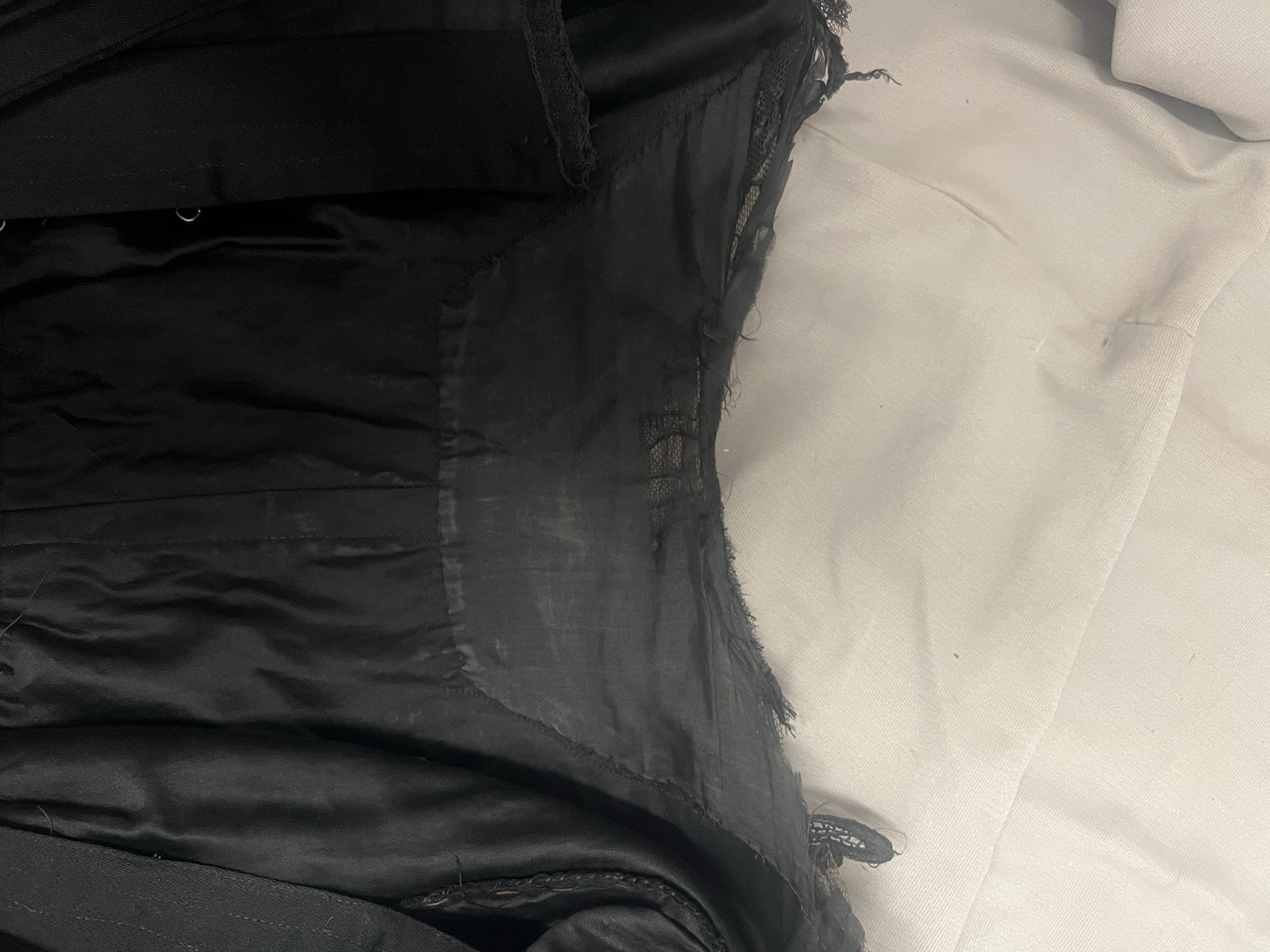 1906-1910 Black Wool Daytime Winter Dress