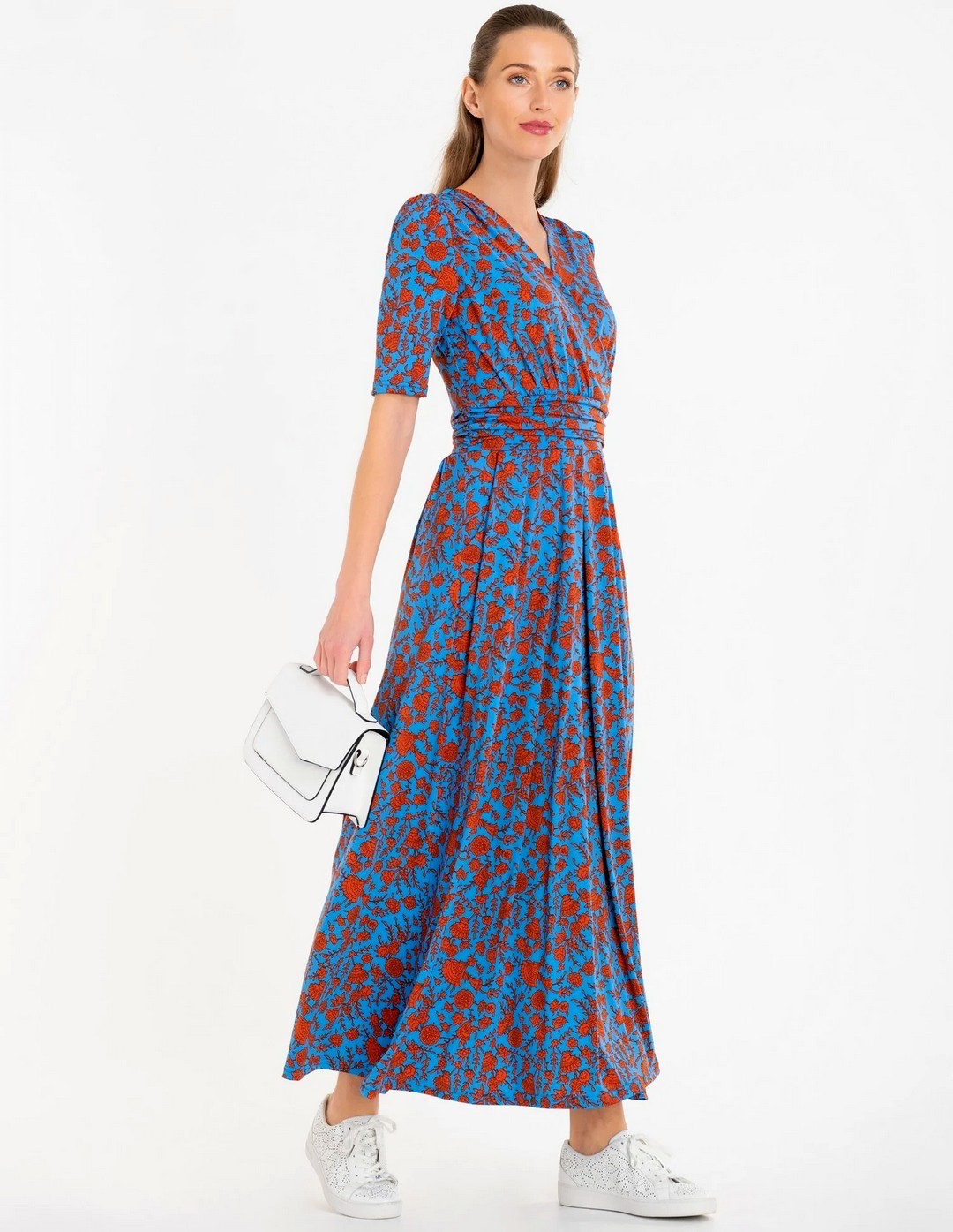 Jolie Moi Acadia Floral Print Wrap Maxi Dress Blue Size 20 New Without Tags