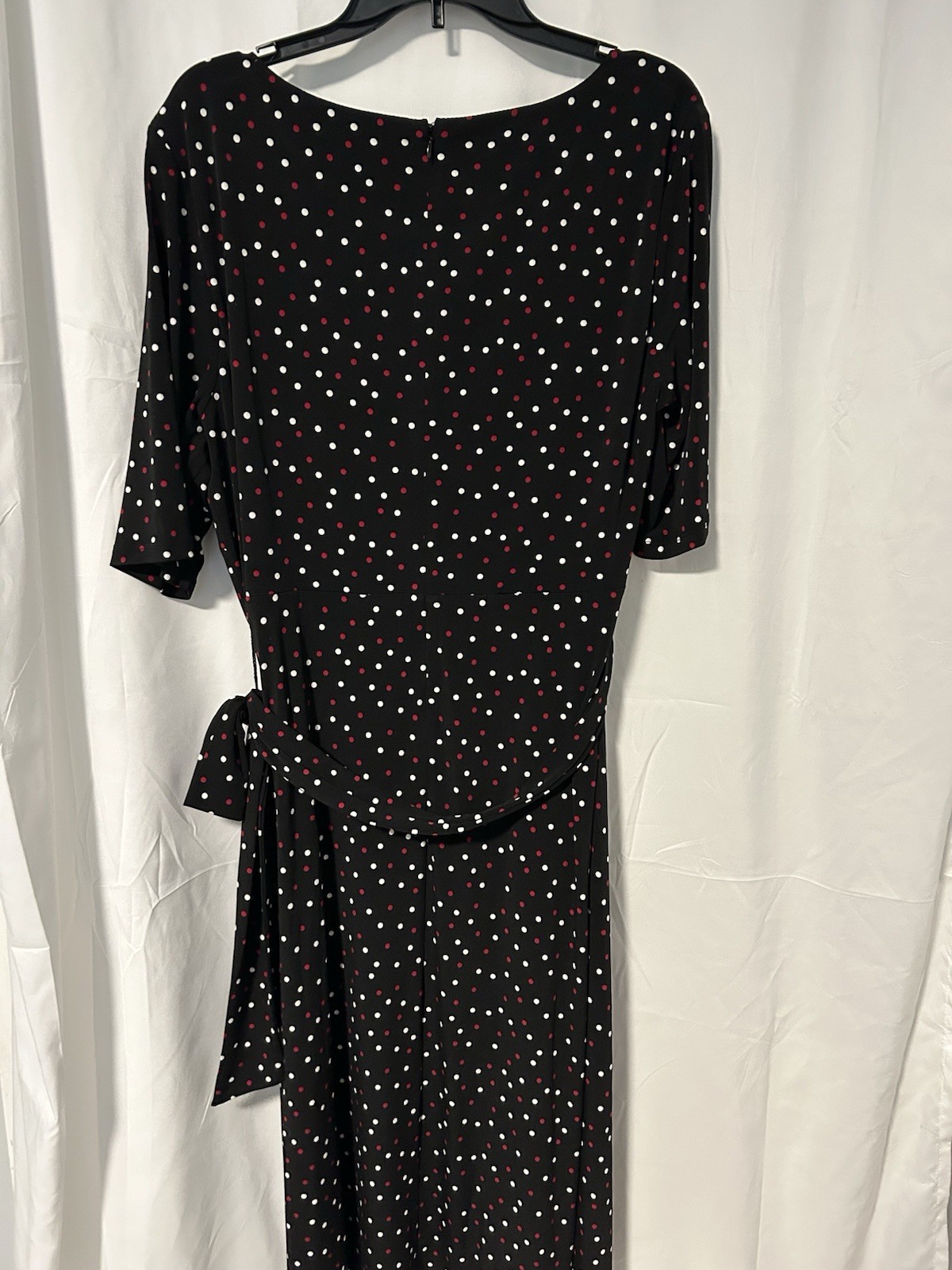 KASPER Black Polka Dot Midi Wear To Work Dress Plus 18W NWT