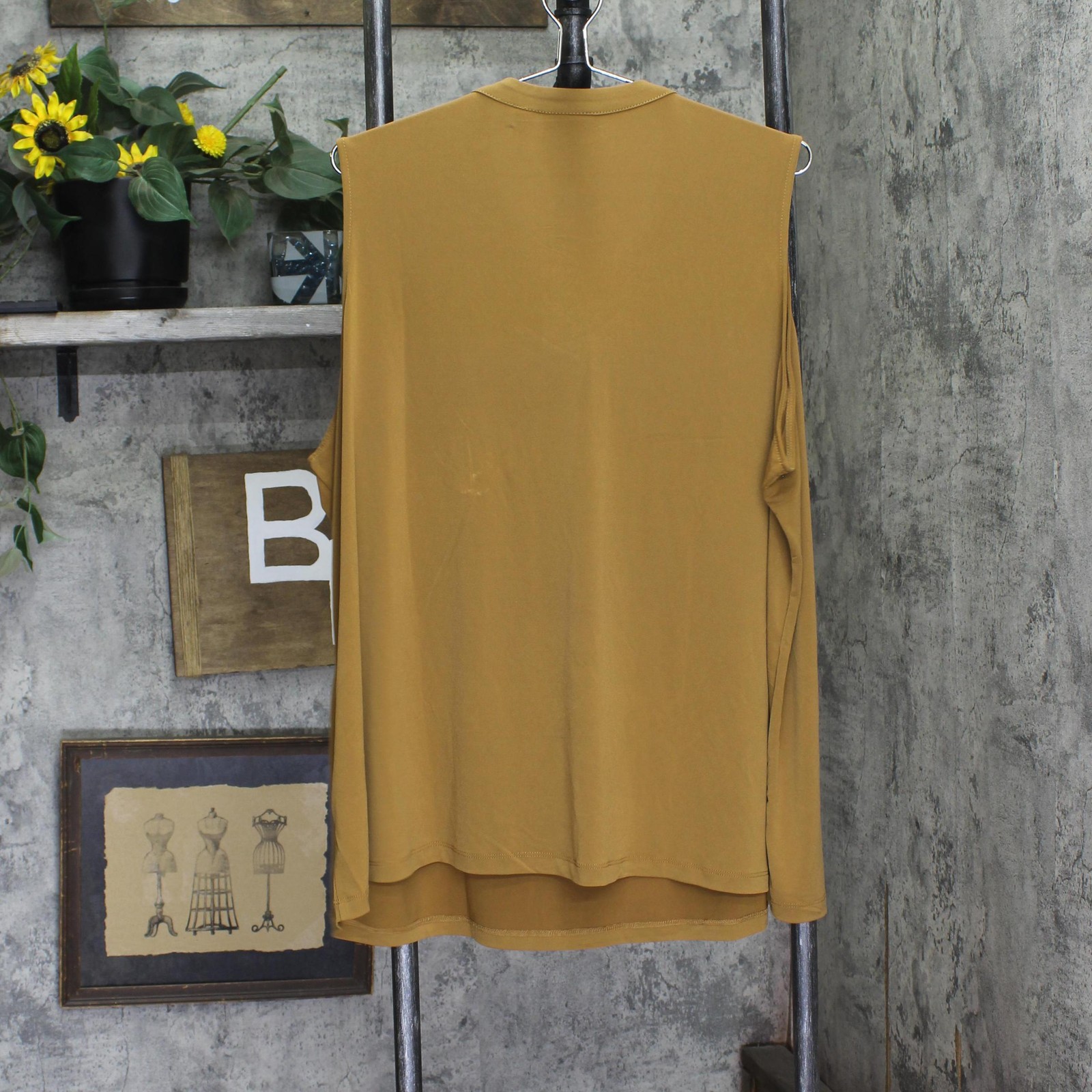 susan Graver Sleeveless Tie Front Liquid Knit Shell Top Caramel Twist Brown 2X