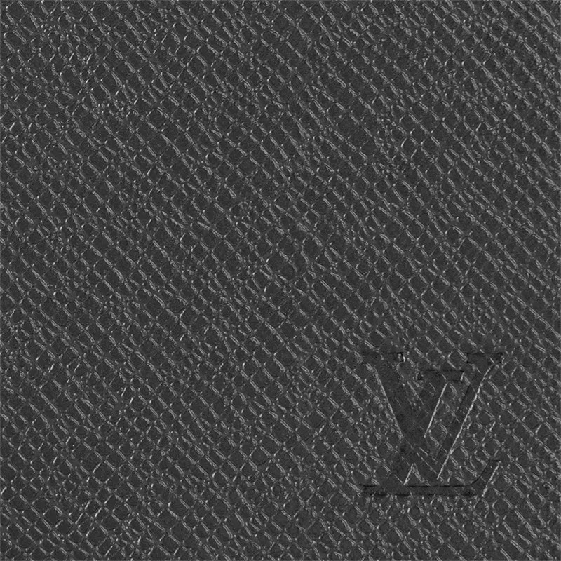 LOUIS VUITTON Brazza Long Logo Leather Wallet Regular Male Black 4×0.7×7.4 in