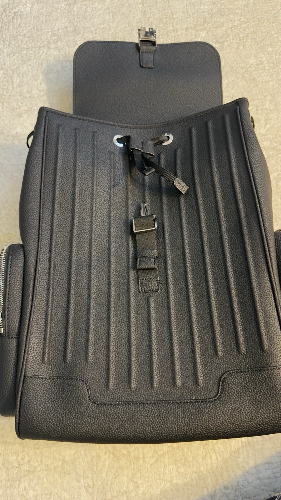 RIMOWA Black Men’s Backpack Drawstring Flap Buckle Zip Pockets Adjustable