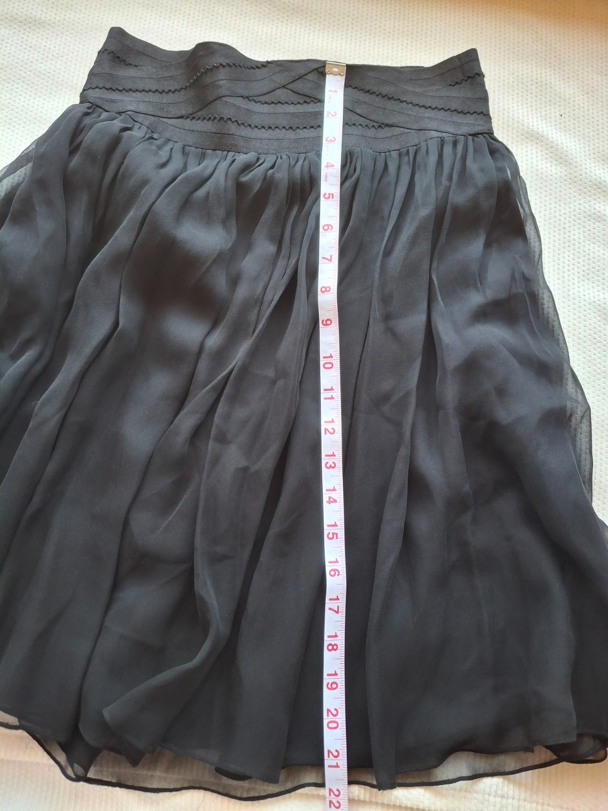 Elizabeth and James Silk Black Flowy Mini Skirt Womens M Lined Boho