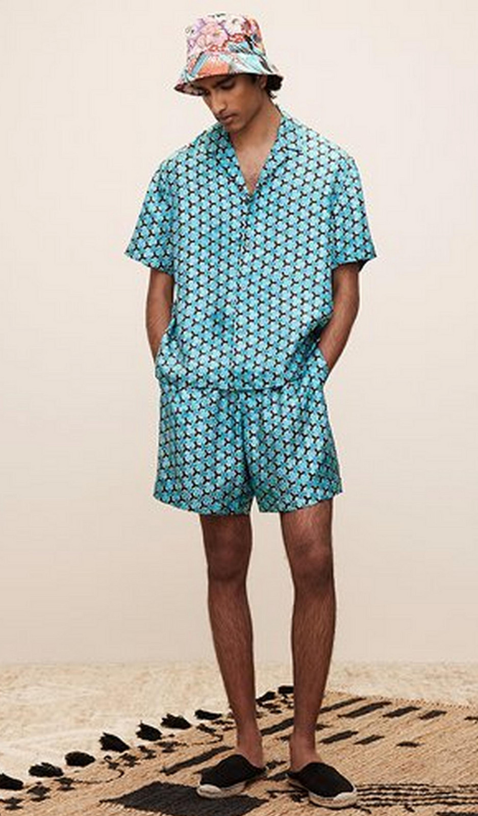 Banana Republic x The White Lotus Silk Twill Resort Shirt Blue sz M New $200