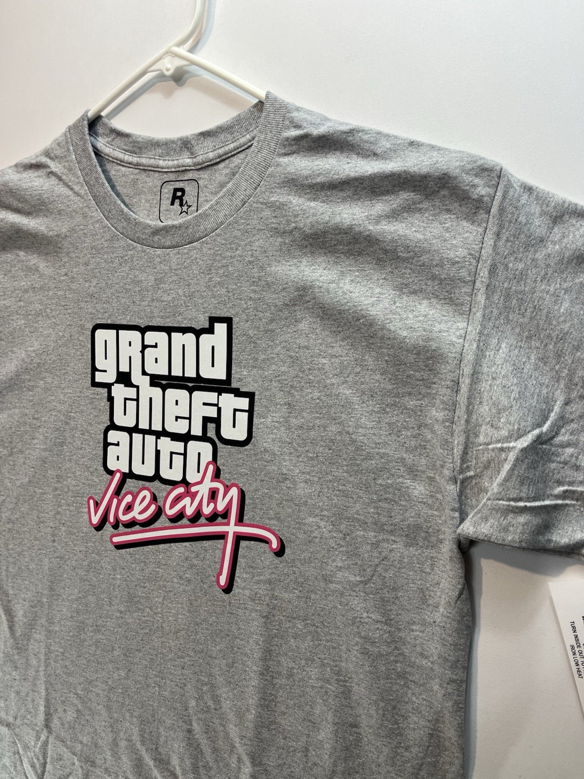 GTA Vice City Gray T-Shirt (New Condition) Grand Theft Auto, Rockstar Games Logo