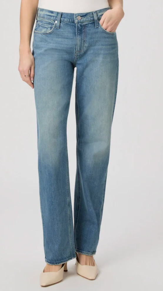 PAIGE Serena Straight Leg Boyfriend Jeans NWT Riff Wash Premium Denim