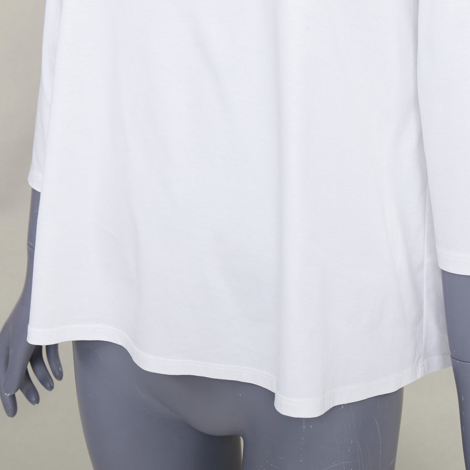 THE ROW Pepper white cotton stand up tape lined bateau neck crop sleeves top XS
