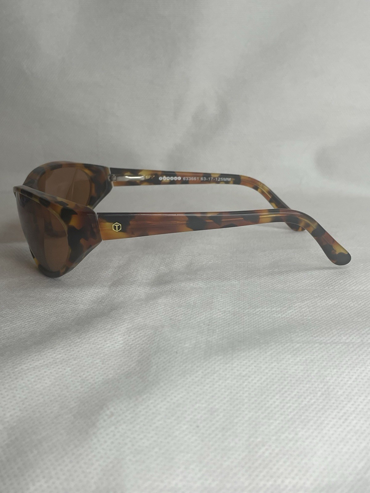 VTG Torque Hand Made Polarized Sunglasses Tortoise Wrap Brown Lens P-9906 125mm